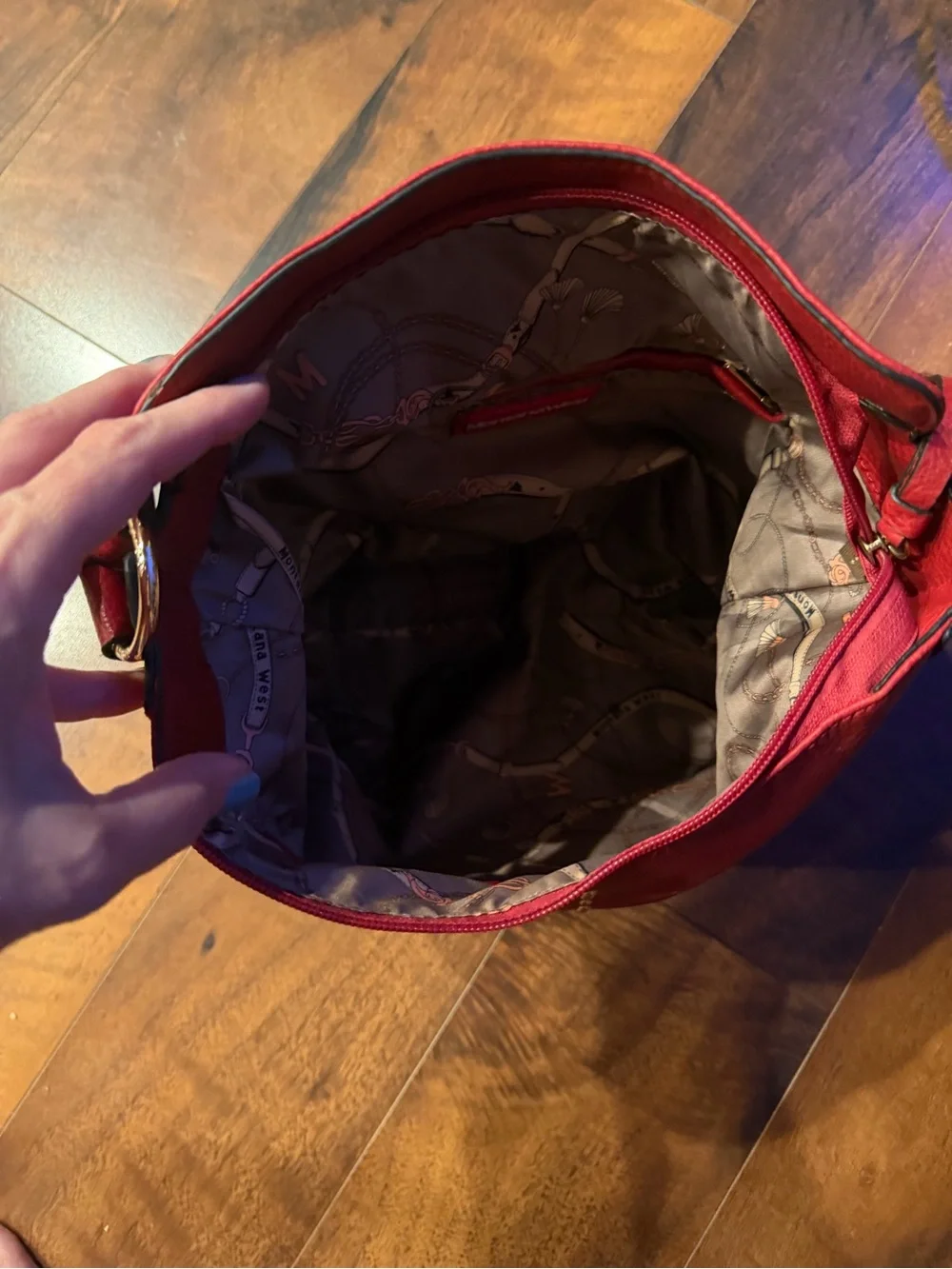 Montana West Red Faux Leather Studded Shoulder Hobo Bag Purse Large Handbag